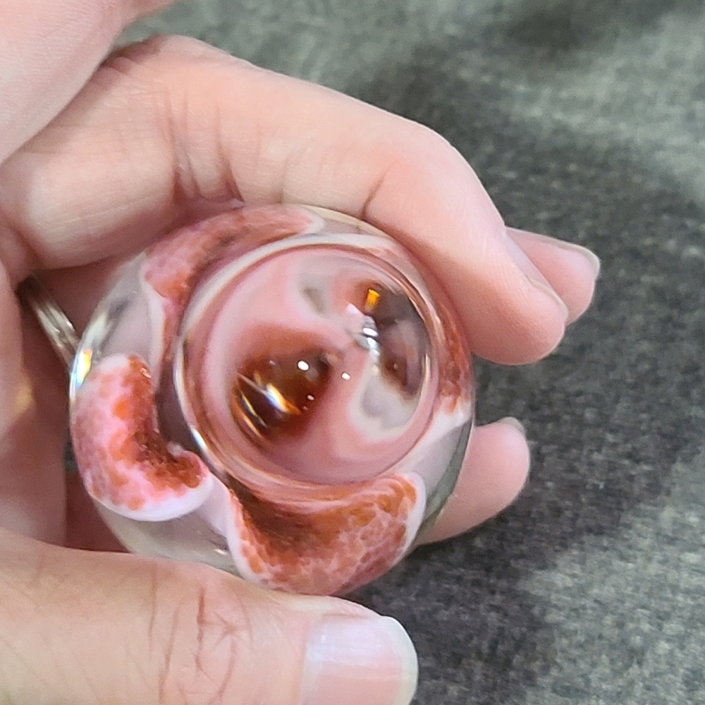 Vintage Glass Eye Studio Orchid paperweight - Picture 9 of 9